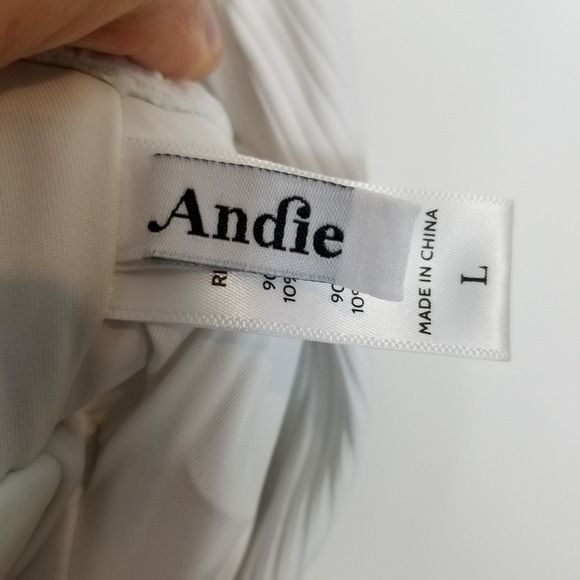 Andie Mykonos Ribbed One-Piece Swimsuit Women S L White Bikini Summer Beach Boho - Picture 8 of 9